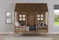 Rustic Driftwood Twin Low Loft Bed - Front Porch