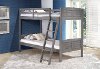 Antique Gray Twin over Twin Bunk Bed - Louver