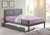 Antique Gray Full Platform Bed with Trundle - Louver
