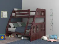 Mission Merlot Brown Twin over Full Bunk Bed - Whitman