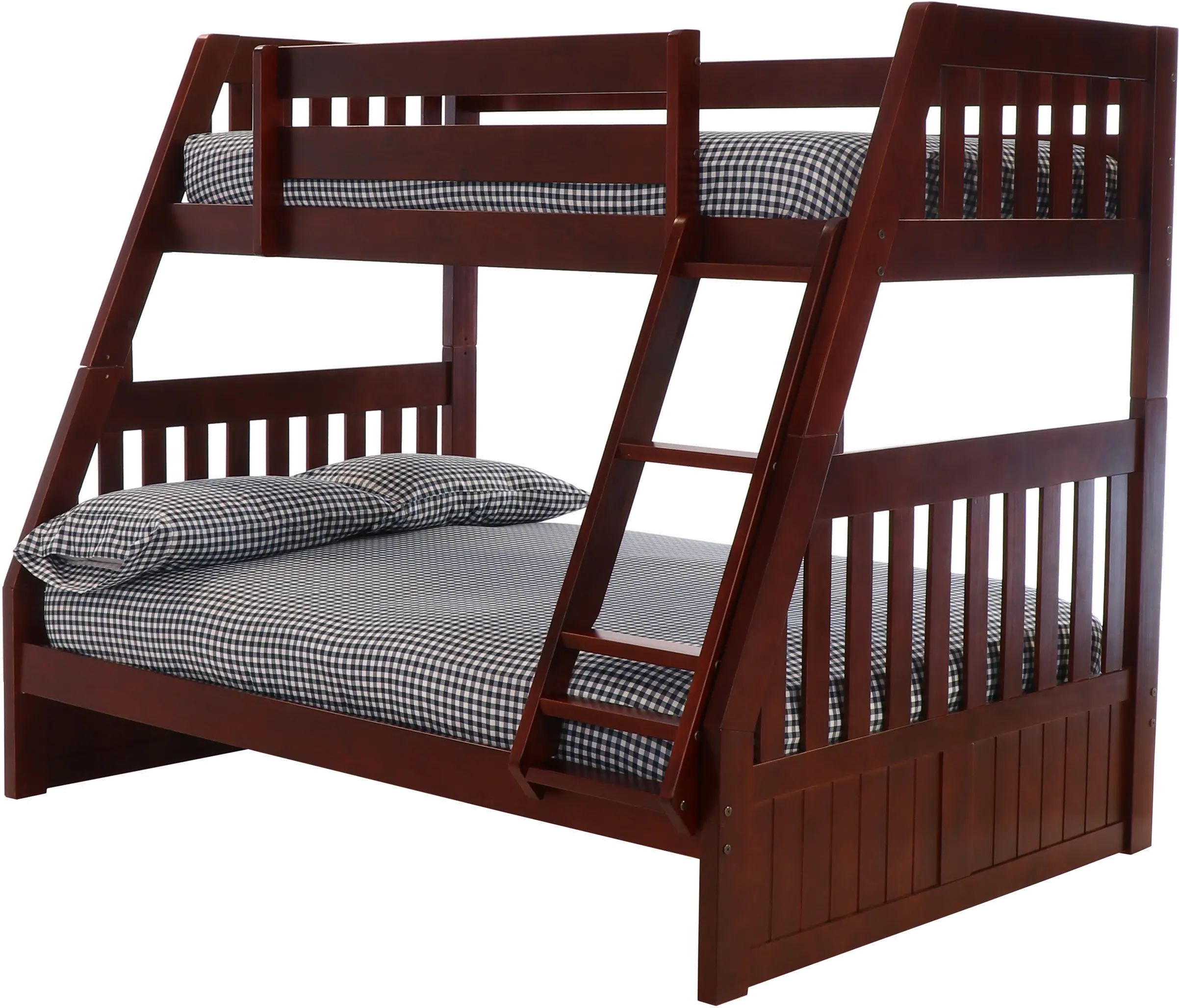 Mission Merlot Brown Twin over Full Bunk Bed - Whitman-2