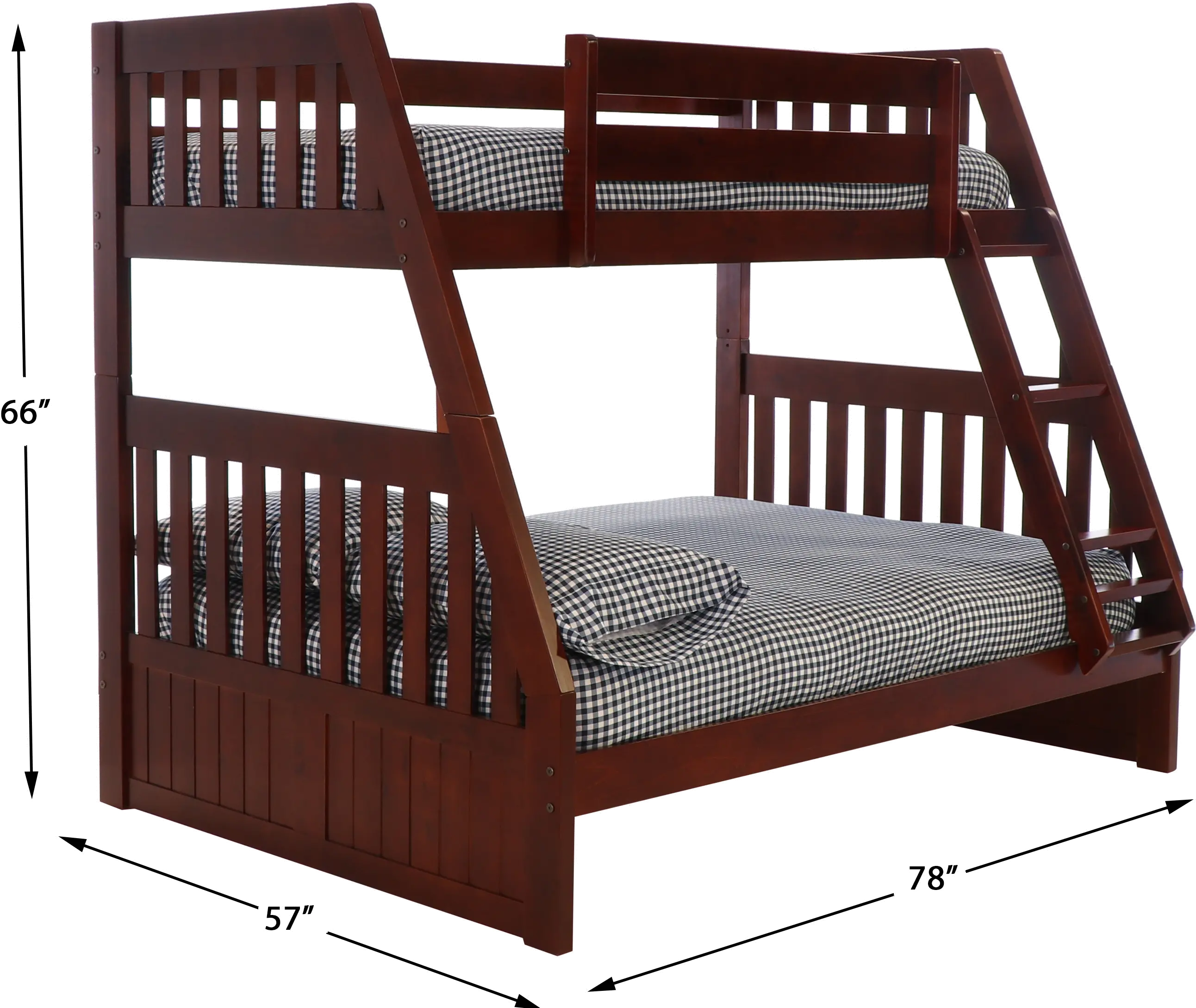 Mission Merlot Brown Twin over Full Bunk Bed - Whitman-5