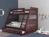 Mission Merlot Brown Twin over Full Bunk Bed with Trundle - Whitman