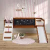 Contemporary Brown and White Twin Low Loft Bed - Junior