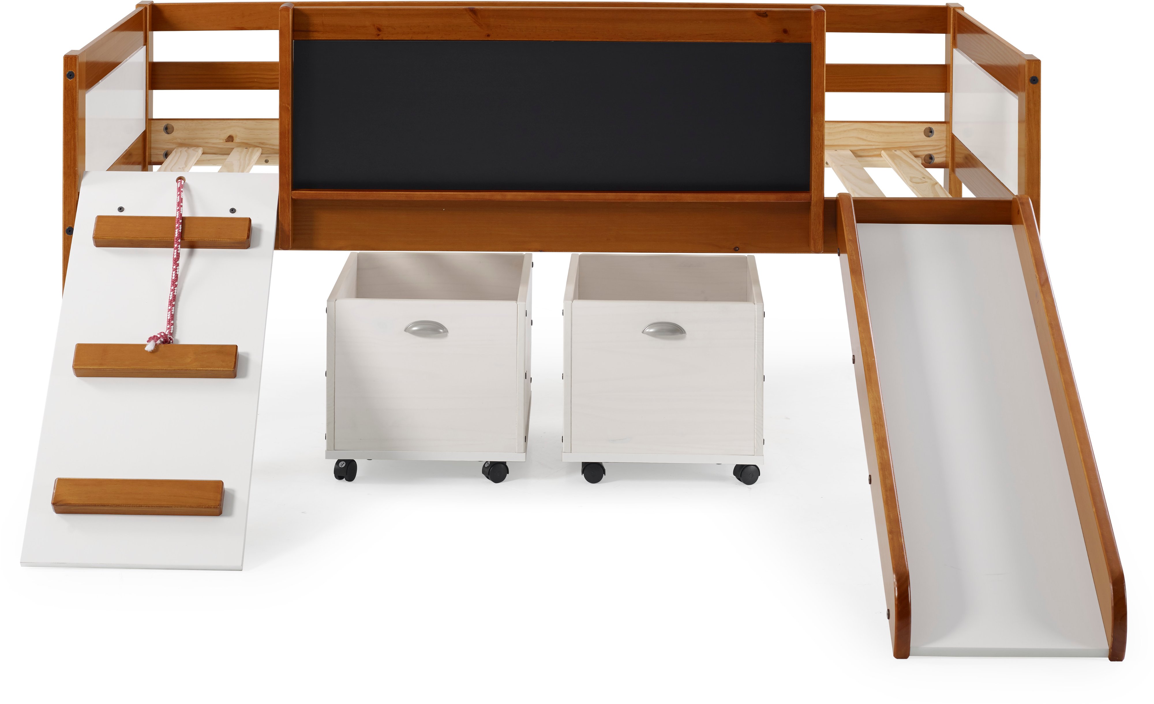 Contemporary Brown and White Twin Low Loft Bed - Junior-6