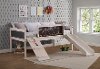 Contemporary Whitewash Twin Low Loft Bed - Junior