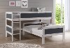 Whitewash and Gray Twin over Twin Low Loft Bed - Junior