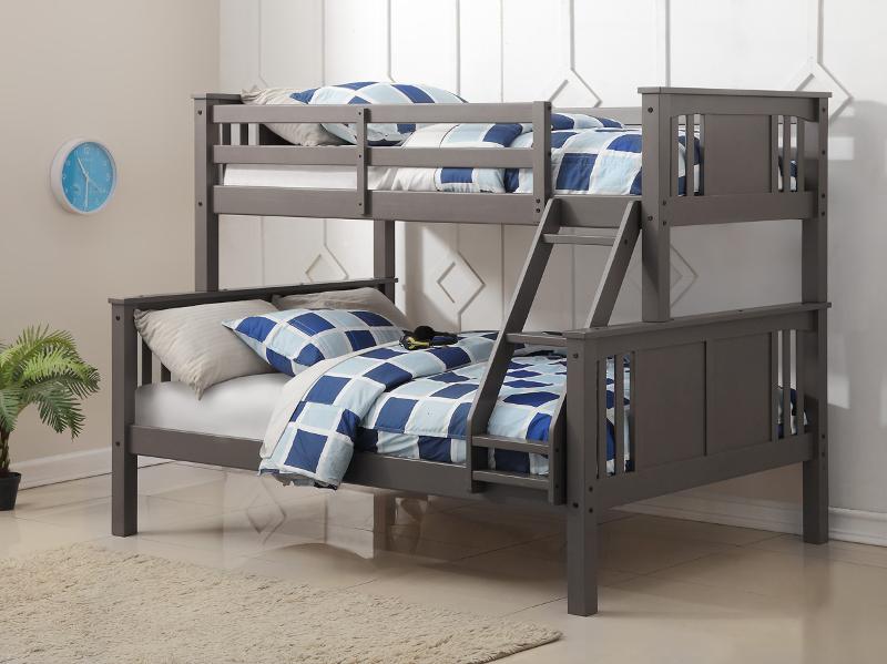 Classic Slate Gray Twin Over Full Bunk, Rc Willey Bunk Beds