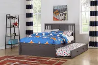 Classic Slate Gray Full Size Bed with Trundle - Princeton