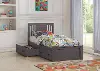 Classic Slate Gray Twin Bed with Storage Drawers - Princeton