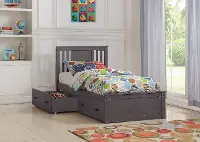 Classic Slate Gray Twin Bed with Storage Drawers - Princeton