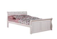 Traditional White Full Sleigh Bed - Madilyn