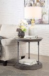 Traditional Brown Round End Table - Corbin