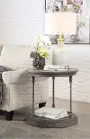 Traditional Brown Round End Table - Corbin