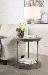 Traditional Brown Round End Table - Corbin