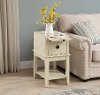 Rustic Chairside Accent Table - Ivory