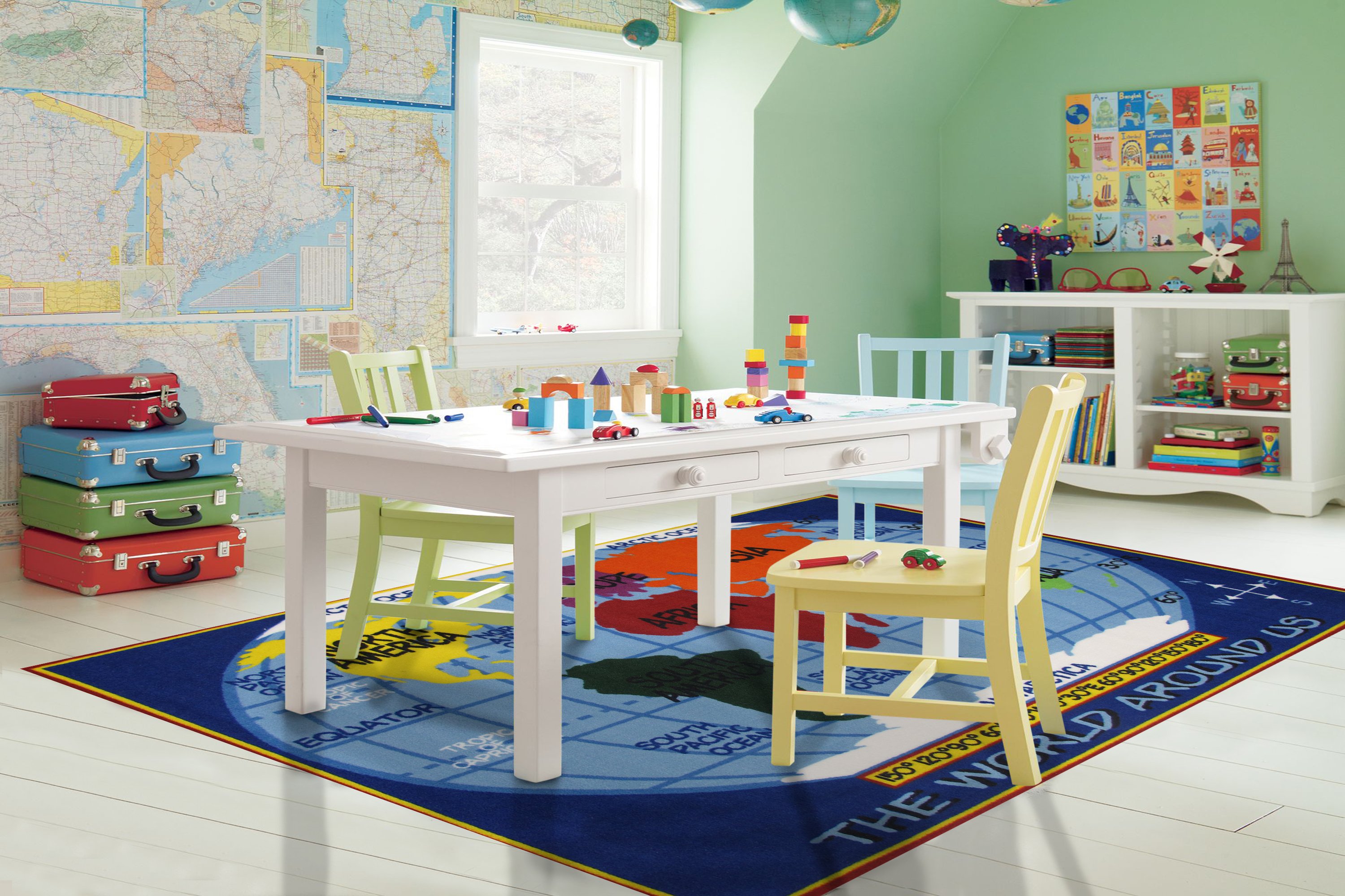 Kids World Map Rug- Fun Time-2