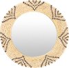 DAS-001 Tan and Black Woven Grass Framed Wall Mirror - Dastkar