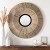 BRV-002 Light Brown Natural Jute Round Wall Mirror - Brevard