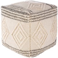 HGPF-003 Charcoal and White Hand Woven Pouf - Hygge