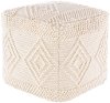 HGPF-004 Eclectic White Hand Woven Pouf - Hygge