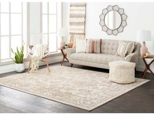 HGPF-004 Eclectic White Hand Woven Pouf - Hygge-2