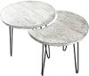 EEE-001 Modern Eclectic White Wash Moon Coffee Table Set - Selene
