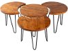 EEE-002 Modern Eclectic Brown Wooden Moon Coffee Table Set - Selene