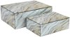 7 Inch Gray and Gold Wood and Glass Decorative Box
