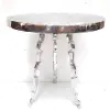 20 Inch Round Metal Silver Table