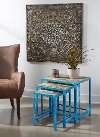 Reclaimed Wood Nesting Table Set - Blue
