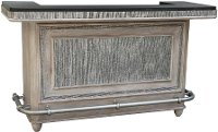 Industrial Stone and Silver Bar Cabinet - Modern Eclectic