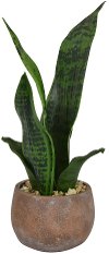 Green Artificial Arrangement in Brick Planter