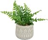 Artificial Green Fern Arrangement in Stone Washed Pot Planter