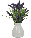 Artificial Green and Lavender Arrangement in Ceramic Container