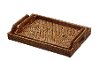 14 Inch Brown Rattan Tray with Handles