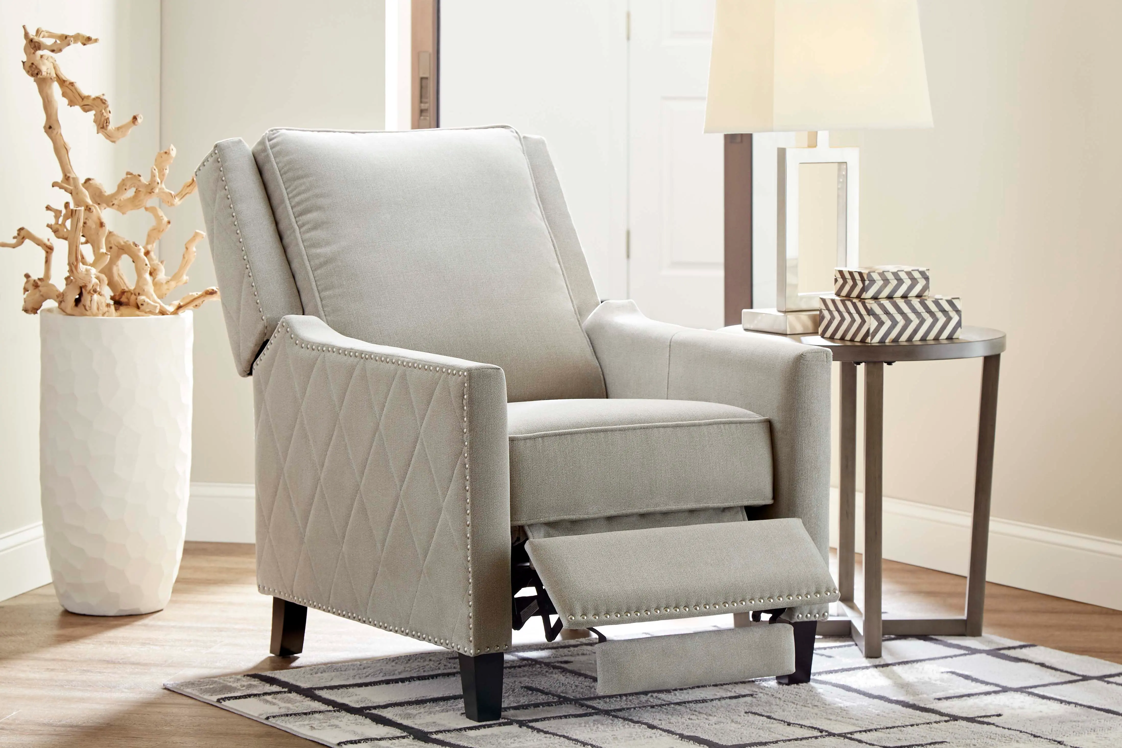 Essex Taupe Traditional Pushback Recliner-2