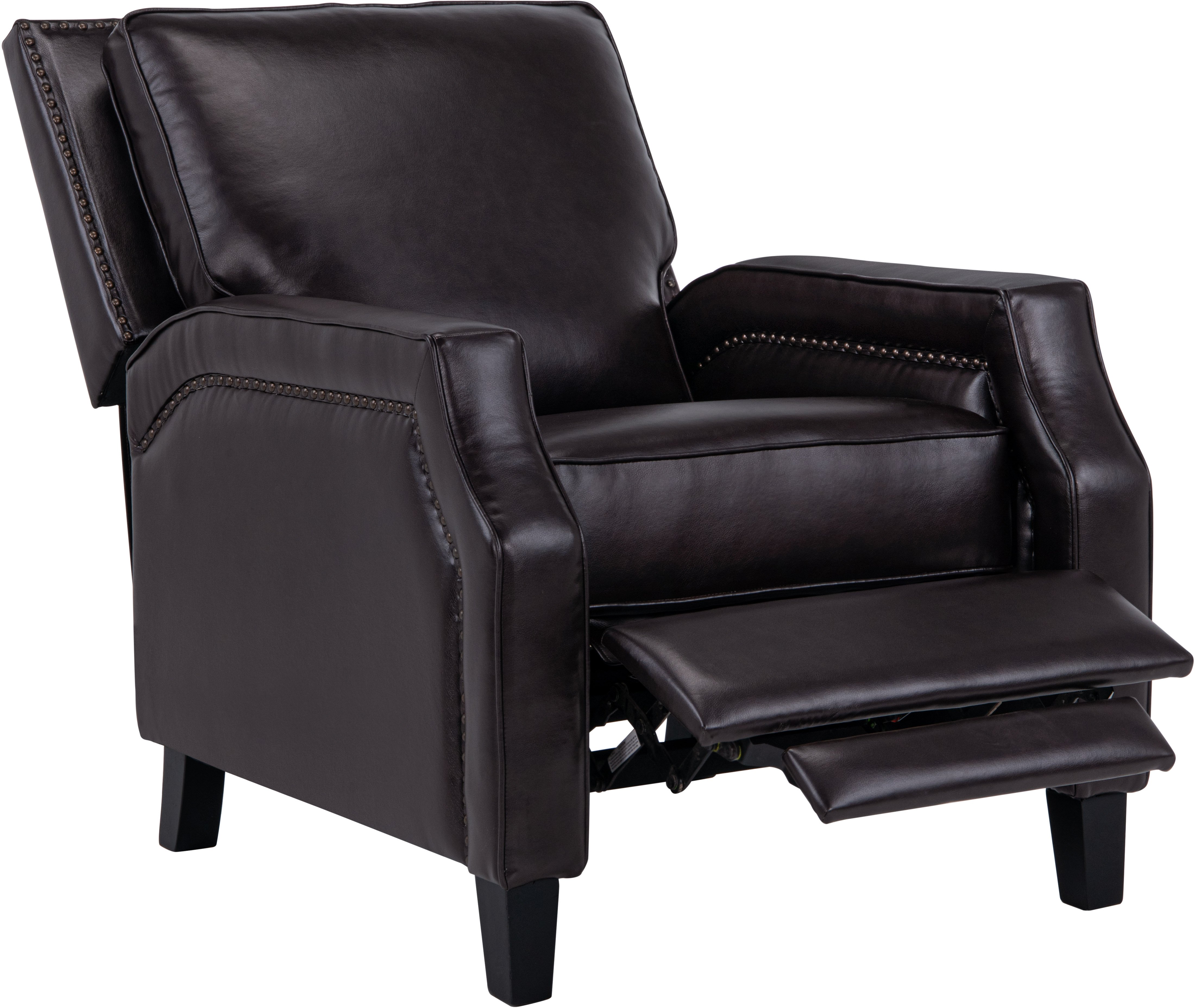 Dark Chocolate Brown Transitional Pushback Recliner - Portico-2