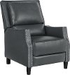 Charcoal Gray Traditional Pushback Recliner - Caspian