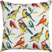 22 Inch Multi Brights Bird Indoor-Outdoor Throw Pillow