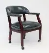 Boss Blue Vinyl Guest Chair With Casters