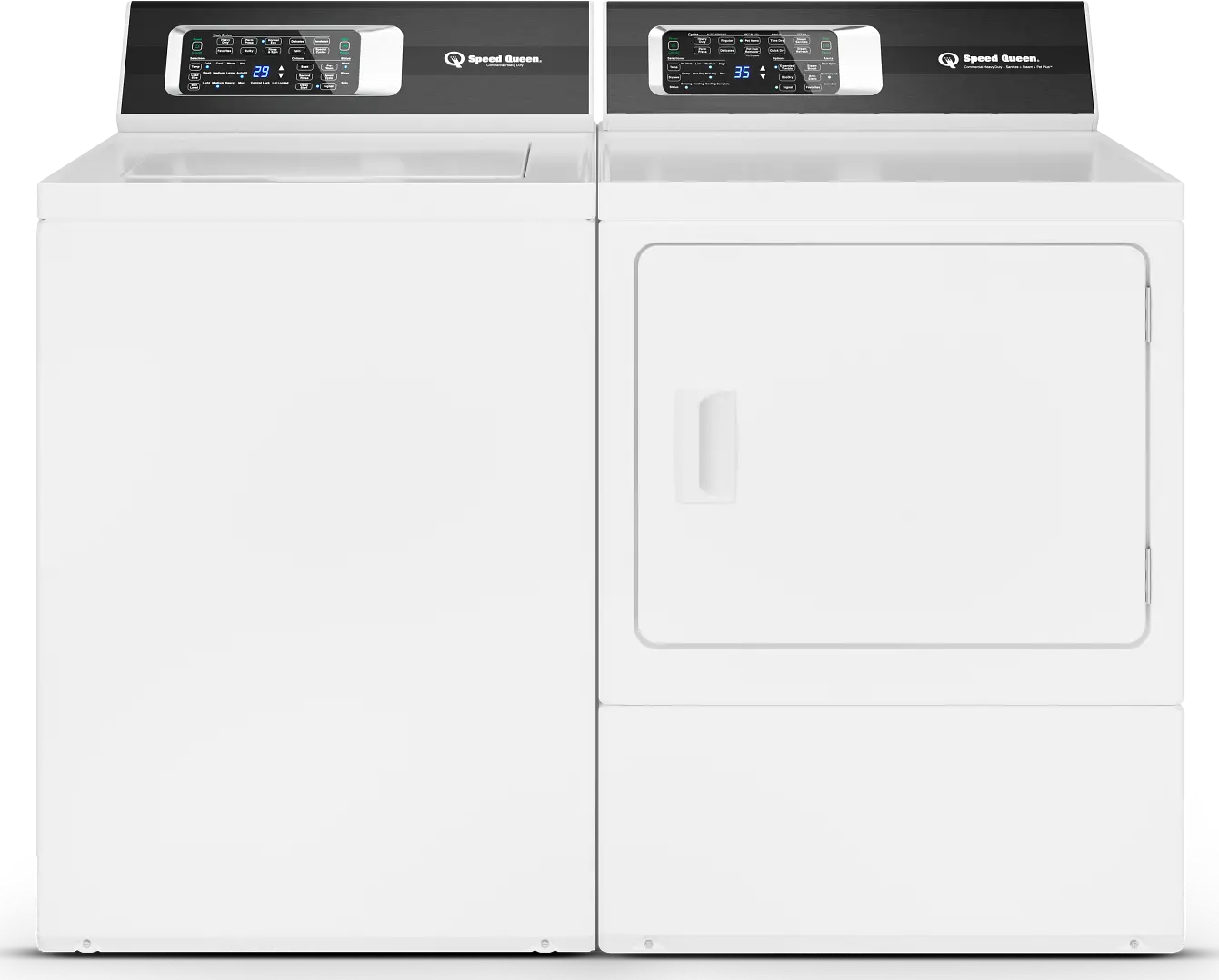 KIT Speed Queen Electric Washer and Dryer Set - TR7, White-1