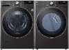 KIT LG Black Steel Front Load Washer and Gas Dryer Pair - 4200