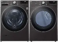 KIT LG Black Steel Front Load Washer and Gas Dryer Pair - 4200