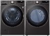 KIT LG Washer and Gas Dryer Black Stainless Steel - 4000