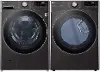 KIT LG Washer and Gas Dryer Black Stainless Steel - 4000