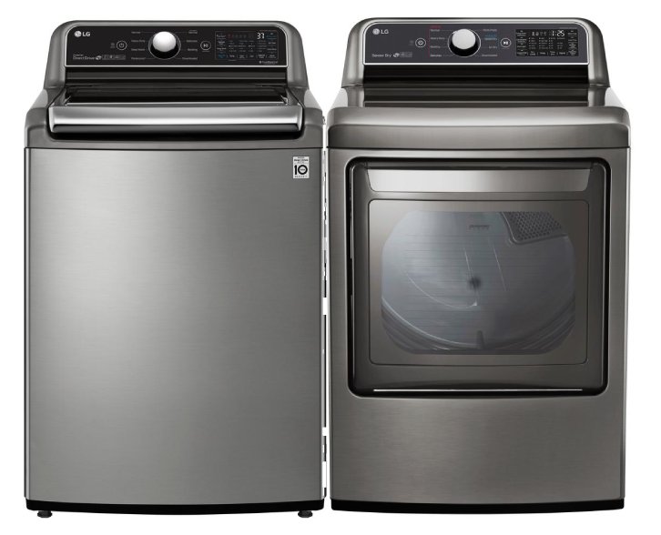 KIT LG Rear Control Washer and Electric Dryer Pair - 7300 Graphite Steel-1