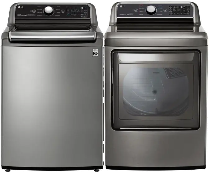 KIT LG Rear Control Washer and Electric Dryer Pair - 7300 Graphite Steel-1