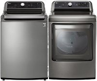 KIT LG Rear Control Washer and Electric Dryer Pair - 7300 Graphite Steel