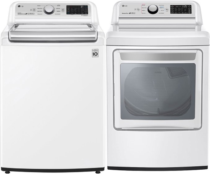 KIT LG Top Load Washer and Electric Dryer Pair - 7300 White-1